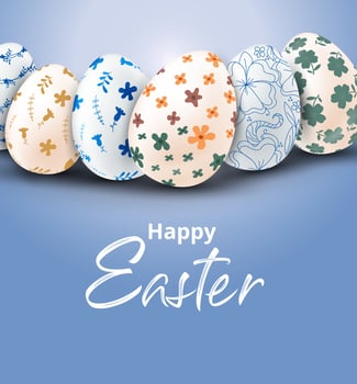 Happy Easter eggs with floral ornate vector