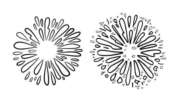 starburst hand drawn, vector illustration.