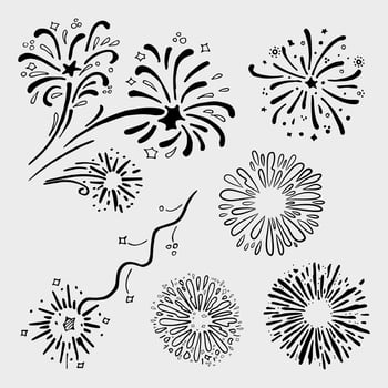 starburst hand drawn, vector illustration.