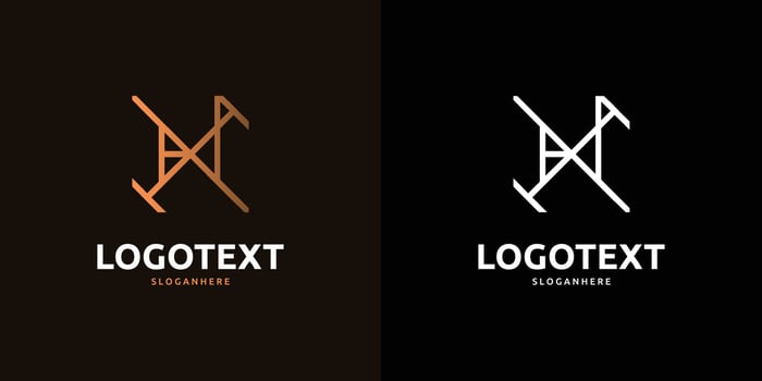 X letter golden logo abstract design on dark color background, X alphabet logo vector