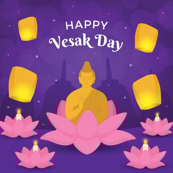 Happy Vesak Day Concept vector