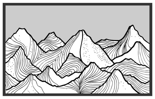 Abstract mountain painting, Abstract background, Premium Vector