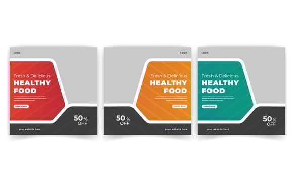 Food menu banner social media post. Editable social media templates for promotions on the Food menu. vector