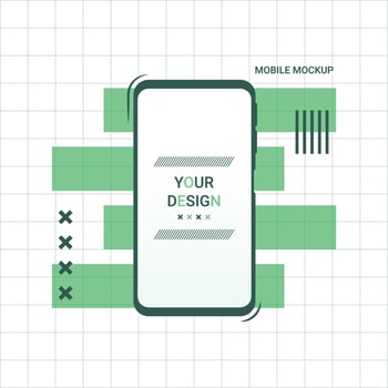 Mobile mockup. geometric style design template poster and banner vector