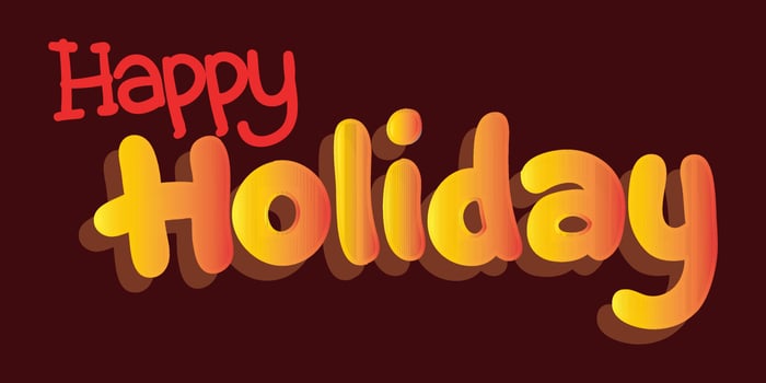 Happy holidays phrase. Modern pen vector calligraphy. Greeting holiday card, Christmas and New Year phrase. Ink illustration isolated on white. Hand lettering inscription to winter holiday design