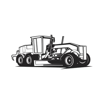 Motor Grader silhouette vector