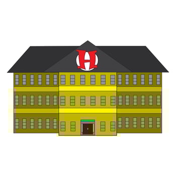 beautiful hotel building design vector illustration