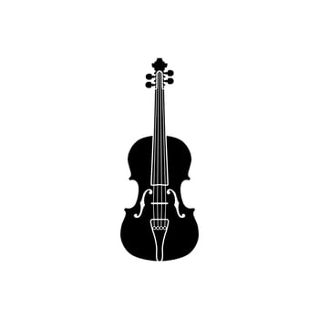 Silhouette of Violin Viola Cello Fiddle Contrabass Double Bass vector
