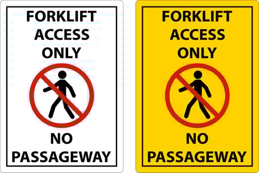 2-Way Forklift Access Only Sign On White Background vector