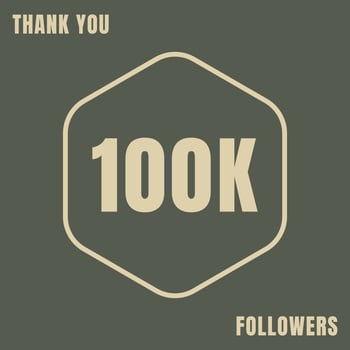 Thank you social media 100k followers template vector