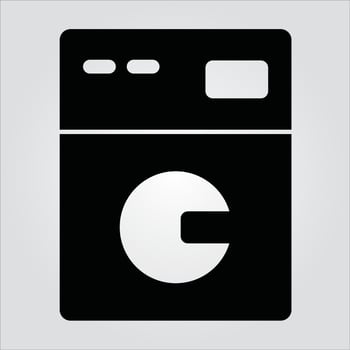 Isolated Glyph Washing Machine Icon Scalable Vector Graphic