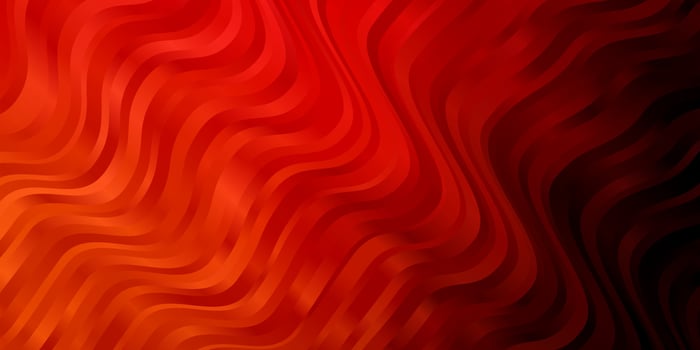 Dark Red, Yellow vector backdrop with bent lines.