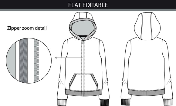 Sweatshirt Vector file with zoom zip detail