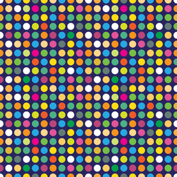 Disco background with colorful circle mosaic. Multicolor vector seamless pattern. Geometric background