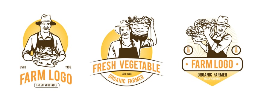 vegetable farm logo set design vector