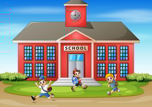 Happy student going to school vector
