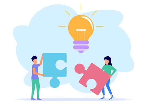 Illustration vector graphic cartoon character of team work