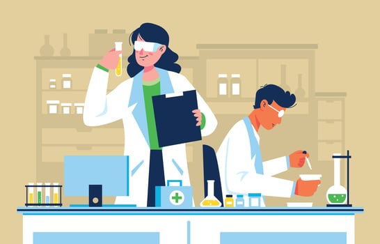 Scientist Work in Medical Laboratory vector