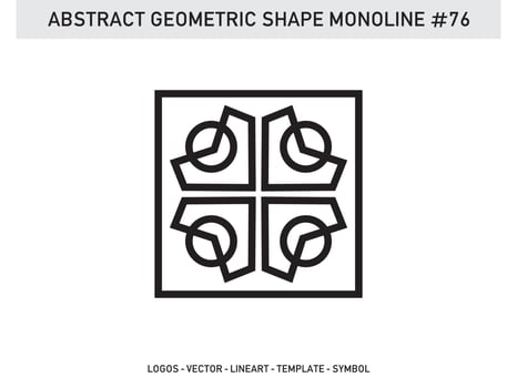 Abstract Geometric Monoline Lineart Line Shape Free Vector