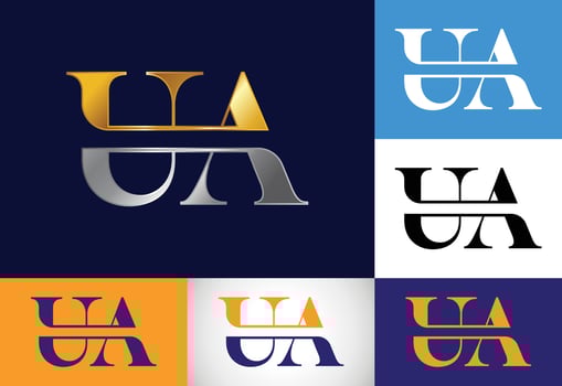 Initial Monogram Letter U A Logo Design Vector. Graphic Alphabet Symbol For Corporate Business vector
