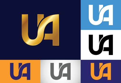 Initial Monogram Letter U A Logo Design Vector. Graphic Alphabet Symbol For Corporate Business vector