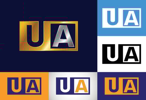 Initial Monogram Letter U A Logo Design Vector. Graphic Alphabet Symbol For Corporate Business vector