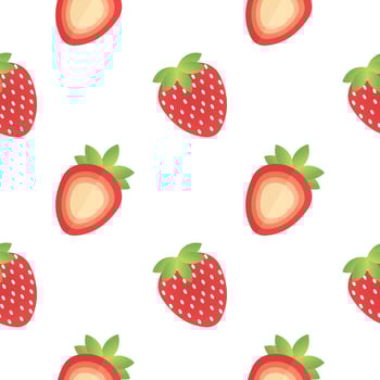 strawberry fruit seamless pattern vector