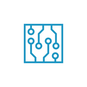 Circuit board technology icon vector