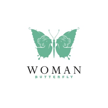 Butterfly Logo With Woman Face vector