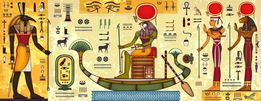 Egyptian ancient symbol.Religion icon.Egypt deiteis.Culture.Design element. vector