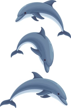 Dolphin.Sea life.Sea animals, illustration element. vector