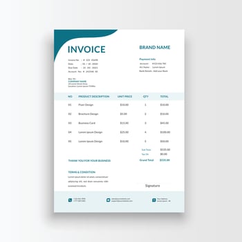 business invoice template vector, minimal invoice, receipt voucher, sales invoice vector