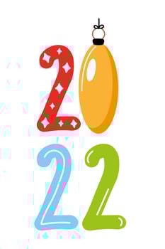 2022 new year ball vector