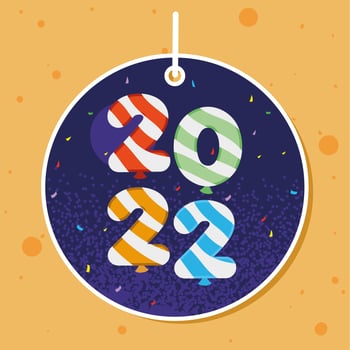 new year confetti in tag vector