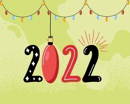 2022 year with drop vector