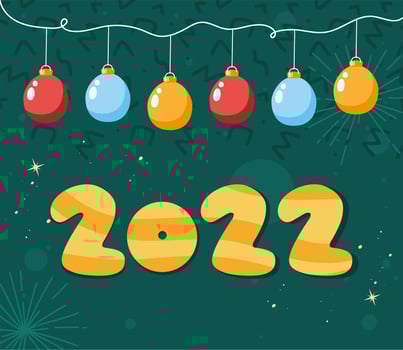 2022 year with balls vector