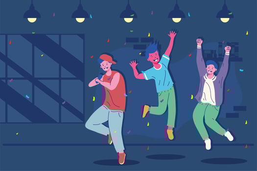 young people in the party vector
