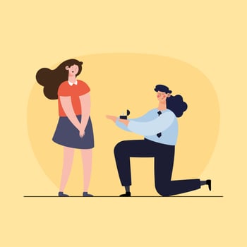 lesbians couple proposal lovers vector