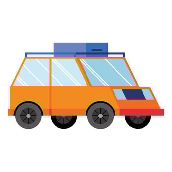 orange travel car vector