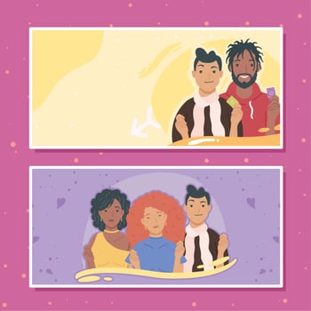diversity lovers with sexual icons vector