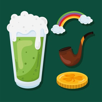 four saint patricks day icons vector