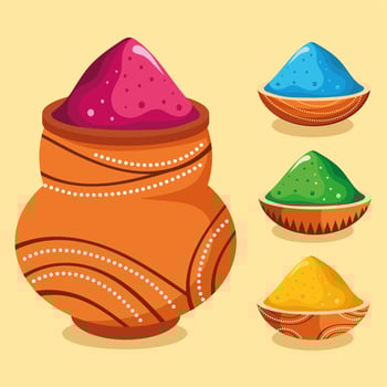 icons celebration happy holi vector