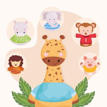 poster with giraffe vector