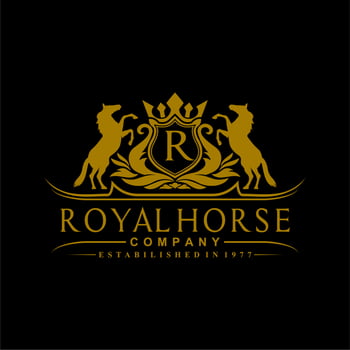 Luxury gold Crown Royal Horse logo design inspiration vector