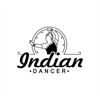 Indian Dancer Logo In Indian Traditional Dress vector