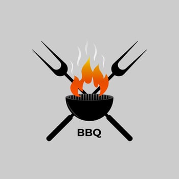 bbq grill logo illustration vector
