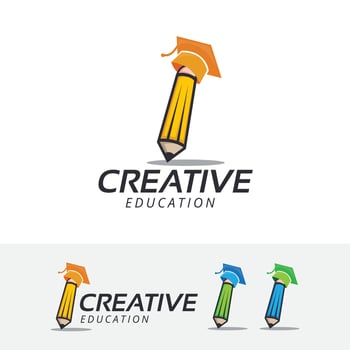 Pencil logo design concept vector