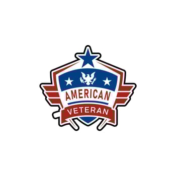 American Flag Emblem Wings logo design vector