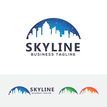 Skyline city logo design vector