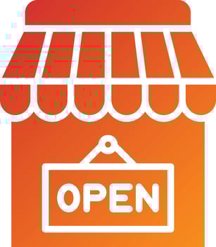 Shop Open Icon Style vector